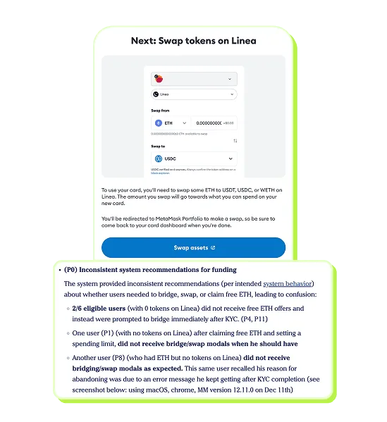 The unguided funding step that dropped users into a swap interface