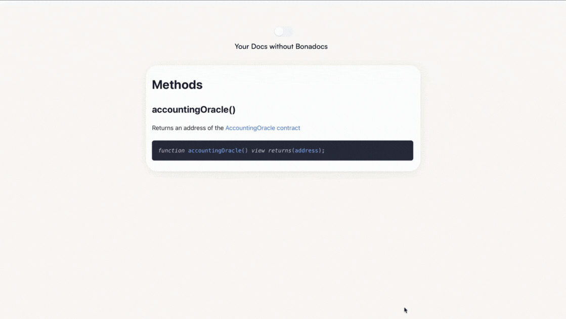 The widget running inside the Lido documentation